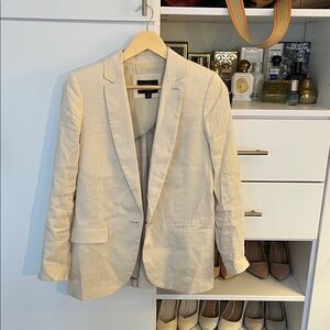 J. Crew Light Cream Linen Blazer - Single-Breasted alfie